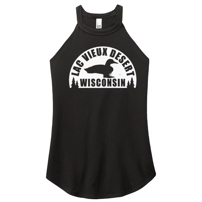 Lac Vieux Desert Northern Wisconsin Loon Women’s Perfect Tri Rocker Tank