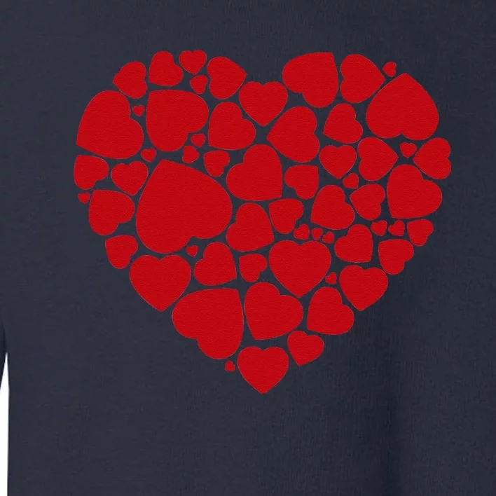 Love Valentine's Day Red Hearts Love Valentines Day Toddler Sweatshirt