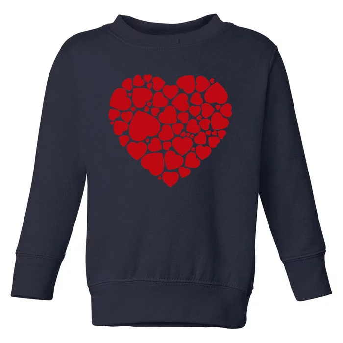 Love Valentine's Day Red Hearts Love Valentines Day Toddler Sweatshirt