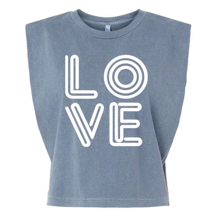 Love Valentines Day Word Logo Garment-Dyed Women's Muscle Tee