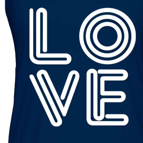 Love Valentines Day Word Logo Ladies Essential Flowy Tank