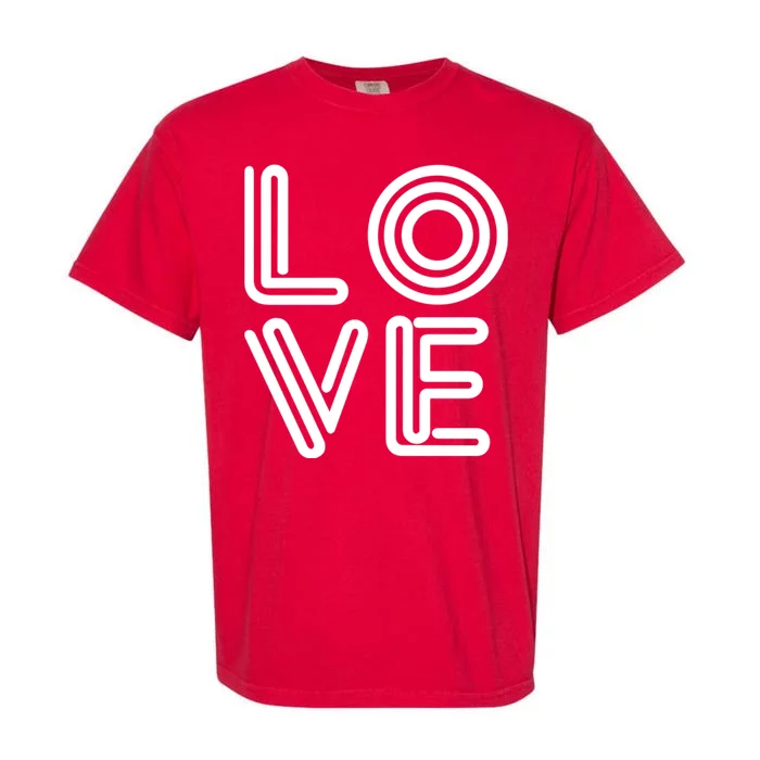 Love Valentines Day Word Logo Garment-Dyed Heavyweight T-Shirt