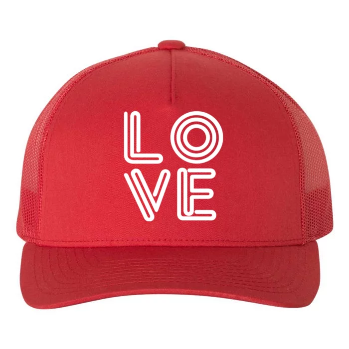 Love Valentines Day Word Logo Yupoong Adult 5-Panel Trucker Hat