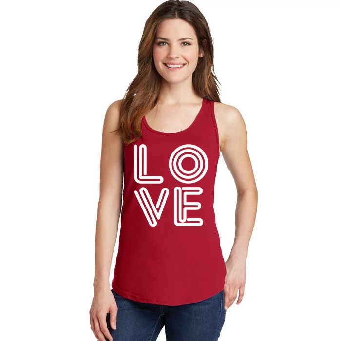 Love Valentines Day Word Logo Ladies Essential Tank