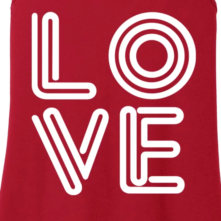 Love Valentines Day Word Logo Ladies Essential Tank