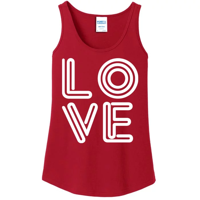 Love Valentines Day Word Logo Ladies Essential Tank