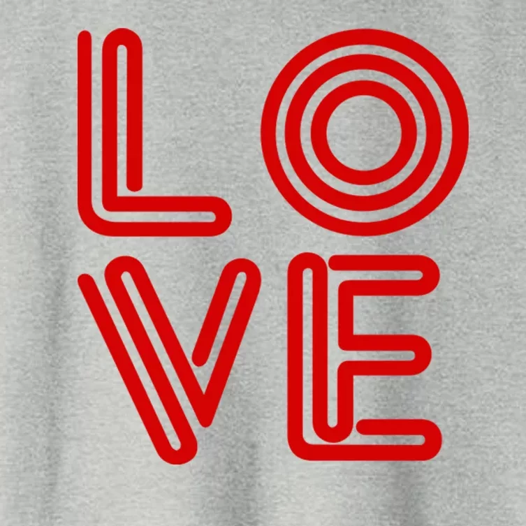 Love Valentines Day Word Logo Women's Crop Top Tee