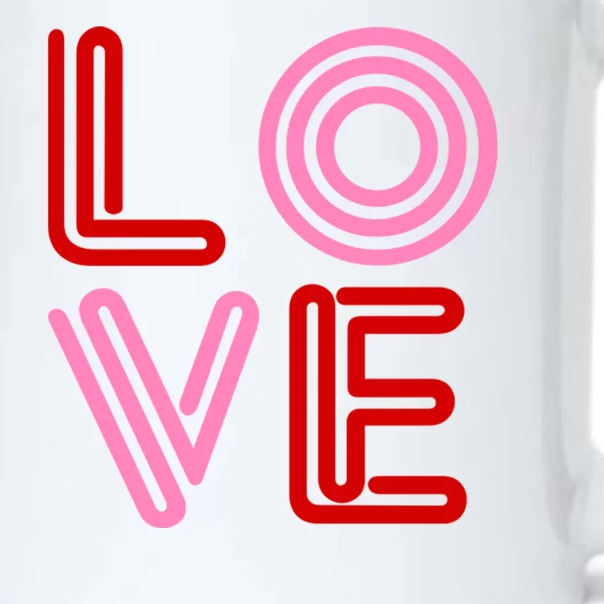 Love Valentines Day Pink And Red Logo Black Color Changing Mug