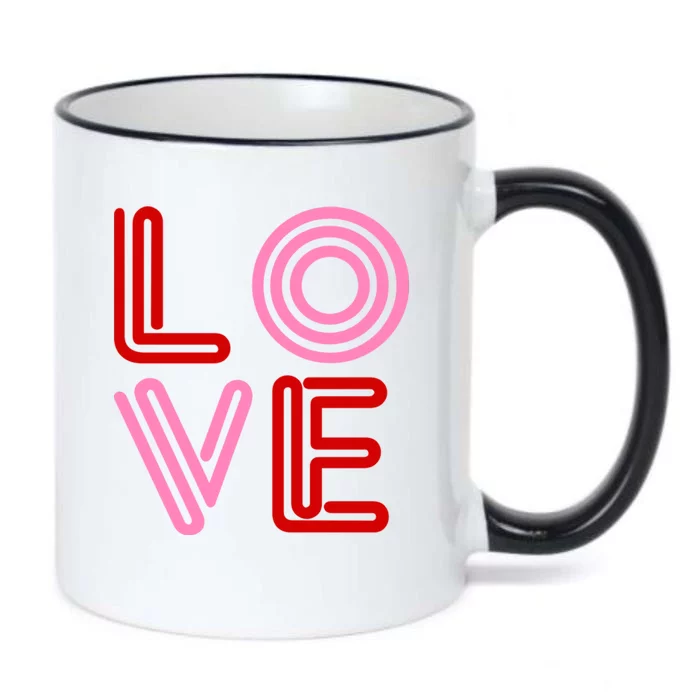 Love Valentines Day Pink And Red Logo Black Color Changing Mug