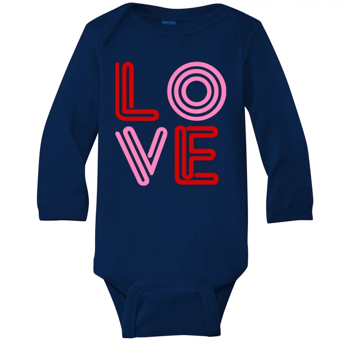 Love Valentines Day Pink And Red Logo Baby Long Sleeve Bodysuit