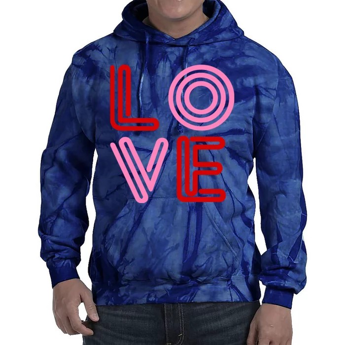 Love Valentines Day Pink And Red Logo Tie Dye Hoodie