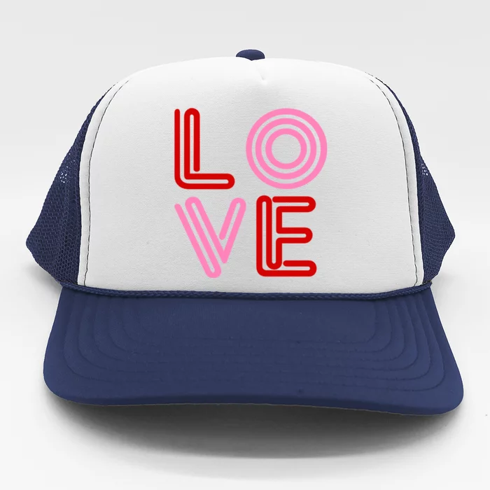 Love Valentines Day Pink And Red Logo Trucker Hat