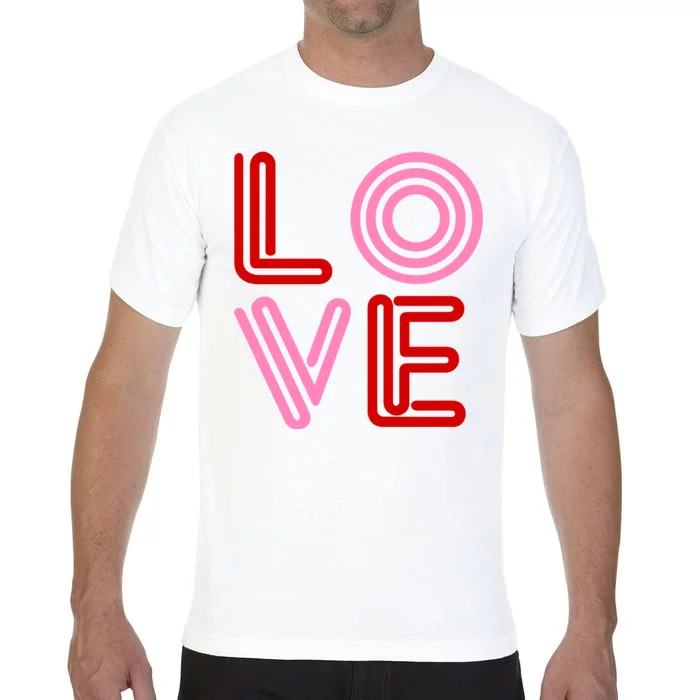 Love Valentines Day Pink And Red Logo Comfort Colors T-Shirt