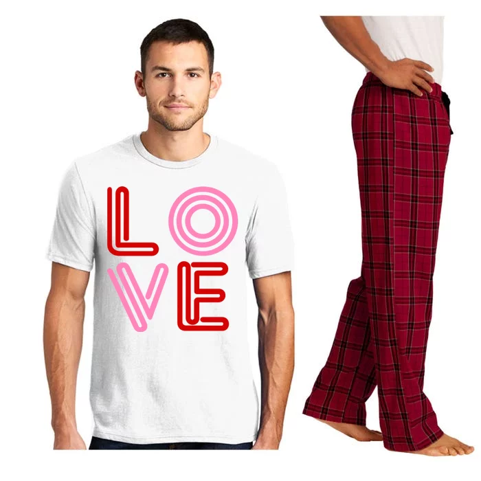 Love Valentines Day Pink And Red Logo Pajama Set