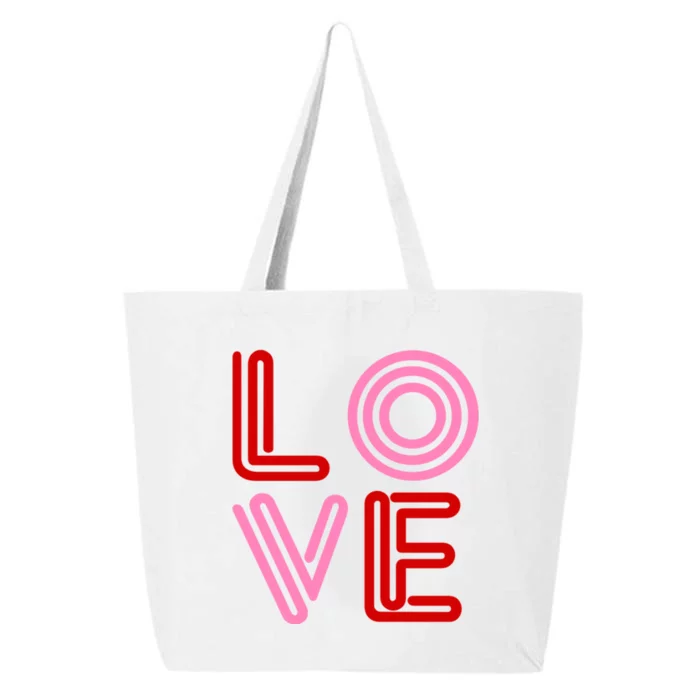 Love Valentines Day Pink And Red Logo 25L Jumbo Tote