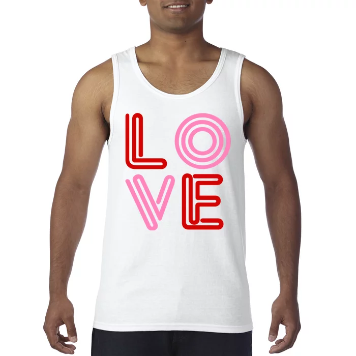 Love Valentines Day Pink And Red Logo Tank Top