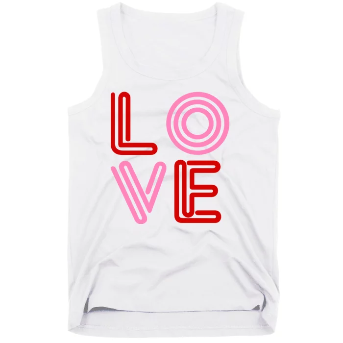 Love Valentines Day Pink And Red Logo Tank Top