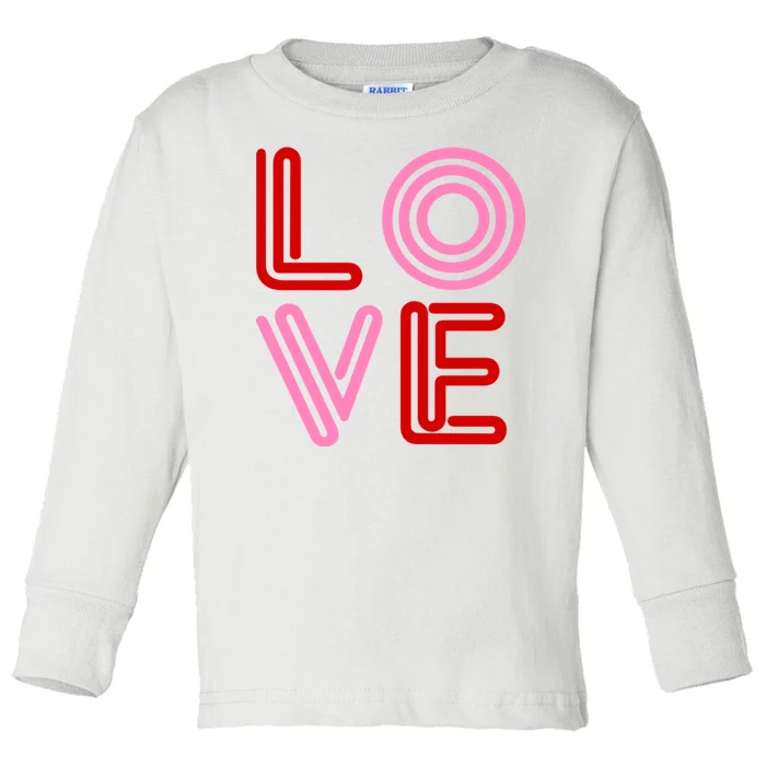 Love Valentines Day Pink And Red Logo Toddler Long Sleeve Shirt