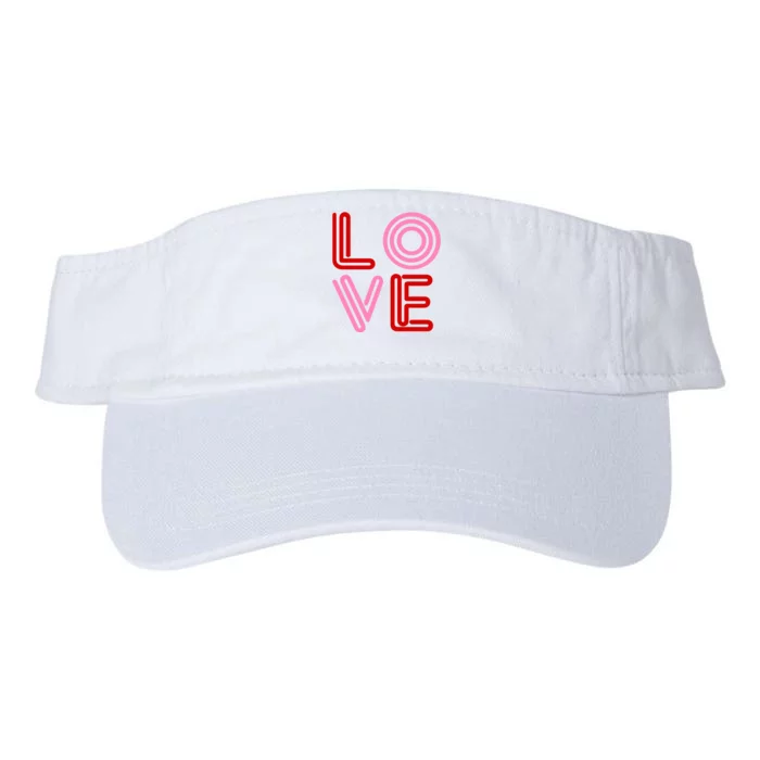 Love Valentines Day Pink And Red Logo Valucap Bio-Washed Visor