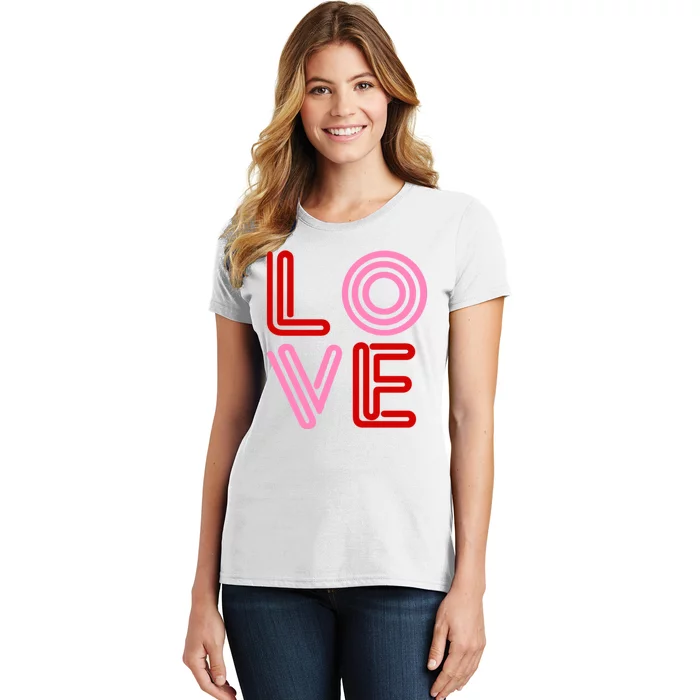 Love Valentines Day Pink And Red Logo Women's T-Shirt