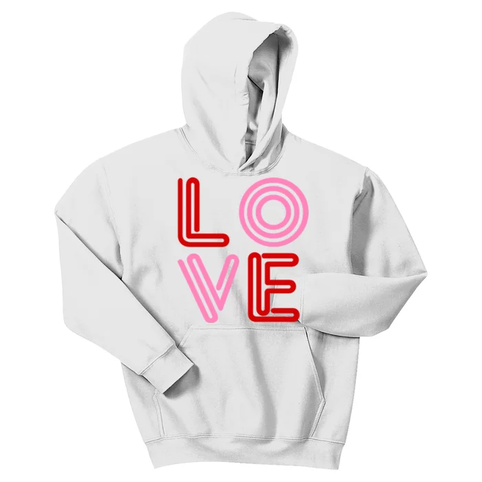 Love Valentines Day Pink And Red Logo Kids Hoodie