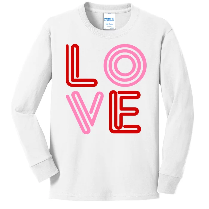 Love Valentines Day Pink And Red Logo Kids Long Sleeve Shirt