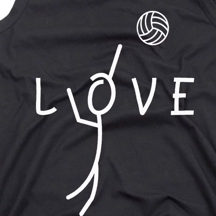 Love Volleyball Drawing Coach Player Tank Top