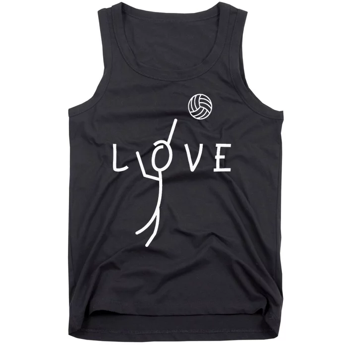 Love Volleyball Drawing Coach Player Tank Top