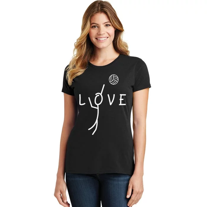 Love Volleyball Drawing Coach Player Women's T-Shirt