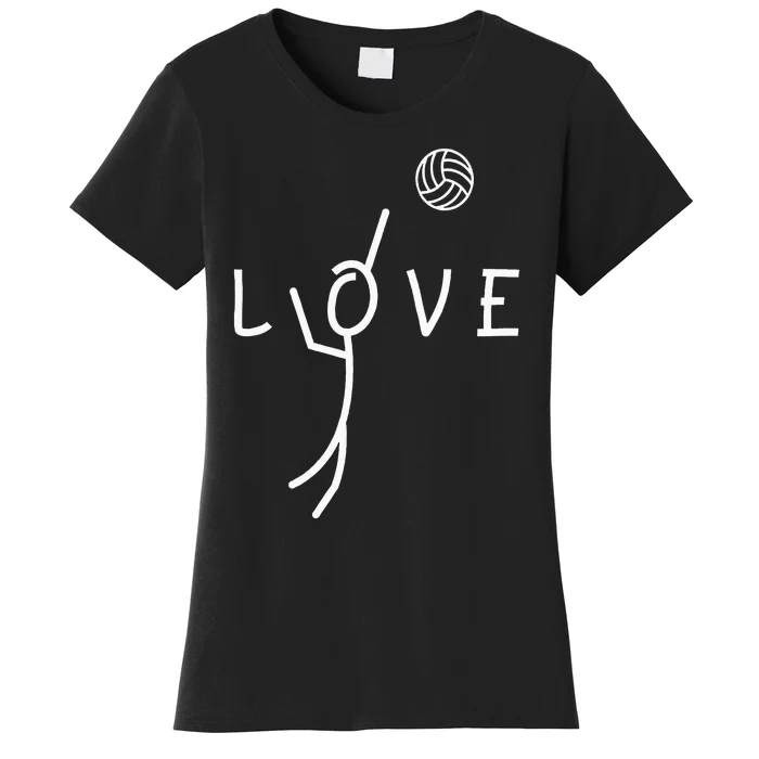 Love Volleyball Drawing Coach Player Women's T-Shirt