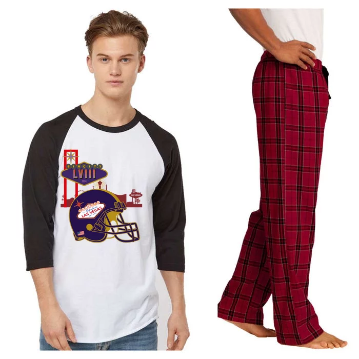 Las Vegas Football Party 2024 Football Raglan Sleeve Pajama Set