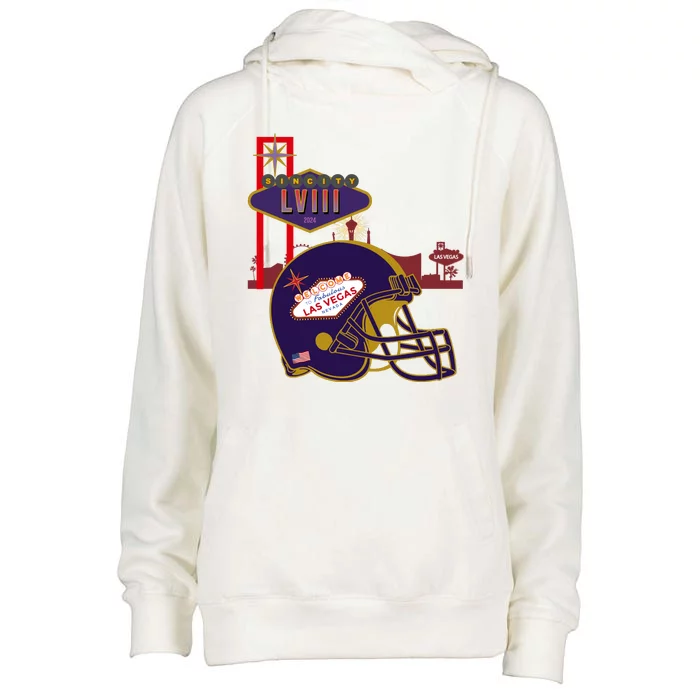 Las Vegas Football Party 2024 Football Womens Funnel Neck Pullover Hood