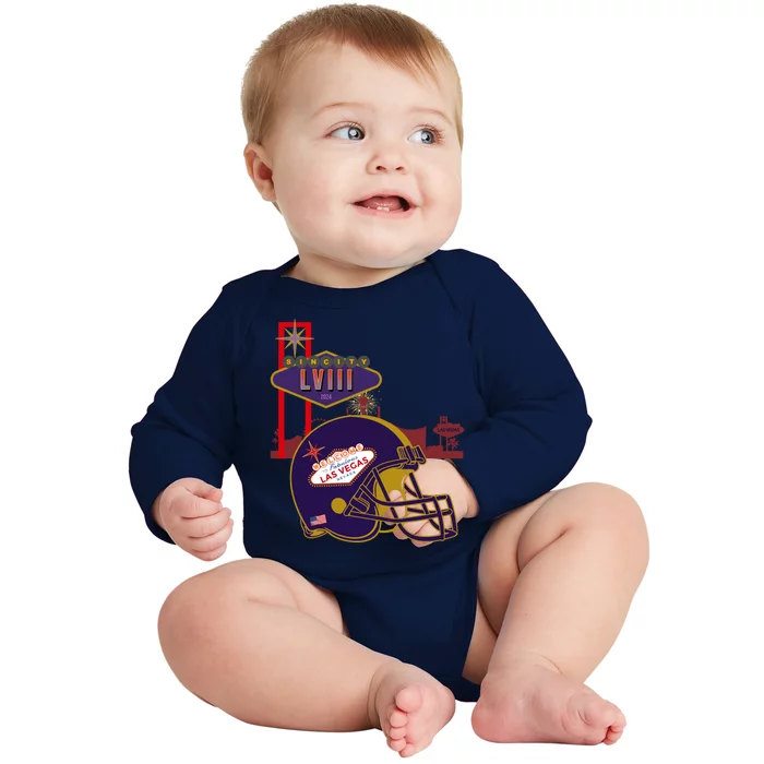 Las Vegas Football Party 2024 Football Baby Long Sleeve Bodysuit