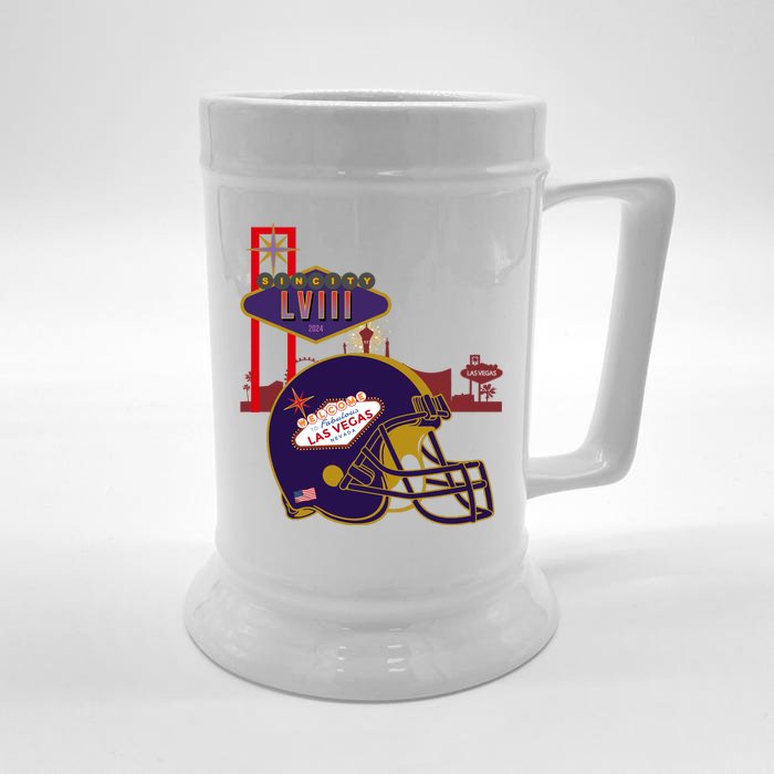 Las Vegas Football Party 2024 Football Front & Back Beer Stein