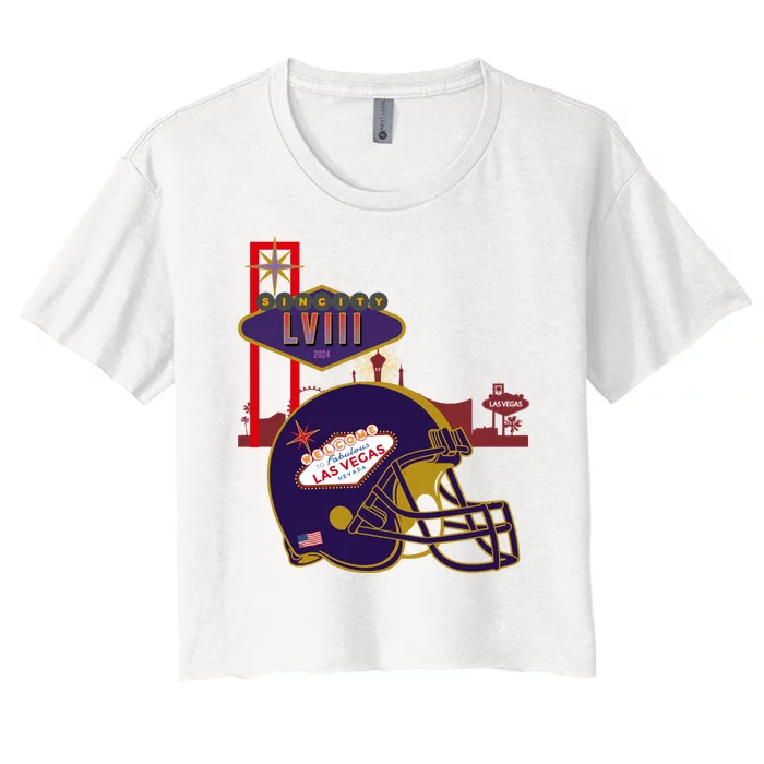 Las Vegas Football Party 2024 Football Women's Crop Top Tee