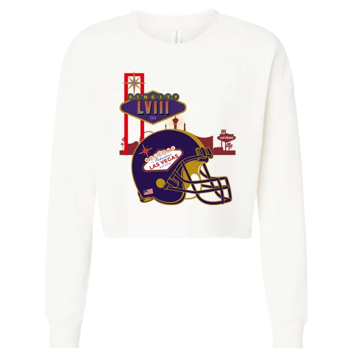 Las Vegas Football Party 2024 Football Cropped Pullover Crew