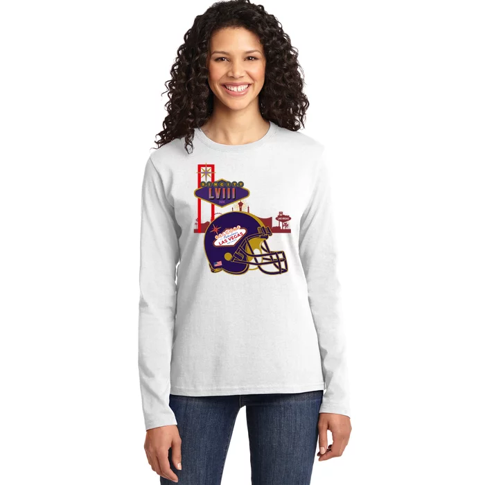 Las Vegas Football Party 2024 Football Ladies Long Sleeve Shirt