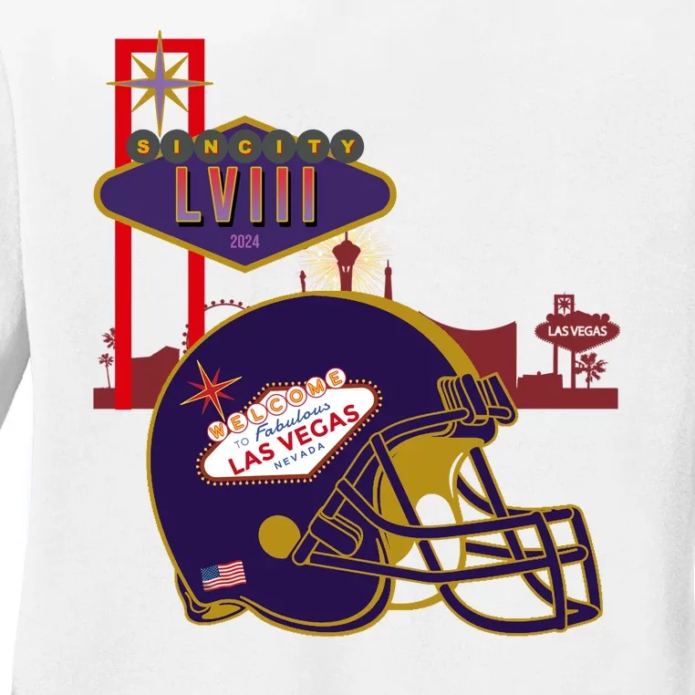 Las Vegas Football Party 2024 Football Ladies Long Sleeve Shirt