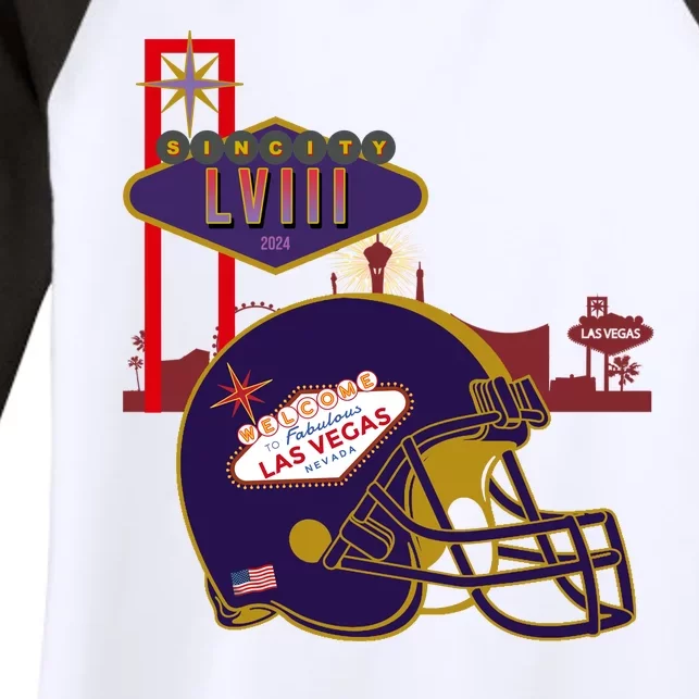 Las Vegas Football Party 2024 Football Women's Tri-Blend 3/4-Sleeve Raglan Shirt