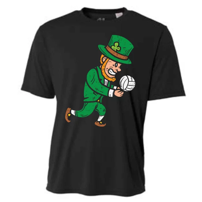 Leprechaun Volleyball Funny St Patricks Day Sport Lover Gift Funny Gift Cooling Performance Crew T-Shirt