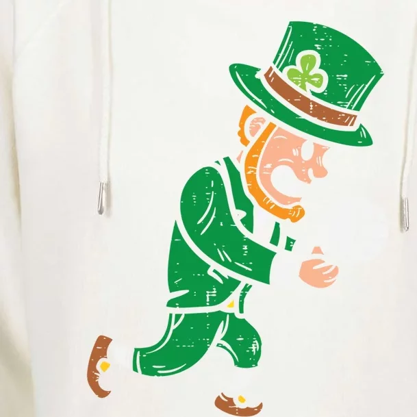 Leprechaun Volleyball Funny St Patricks Day Sport Lover Gift Funny Gift Womens Funnel Neck Pullover Hood