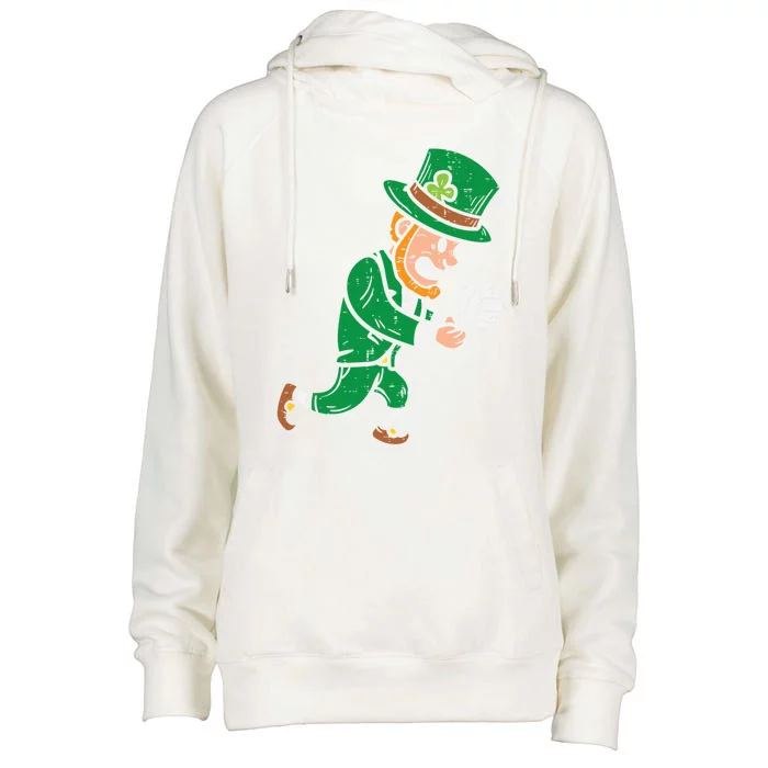 Leprechaun Volleyball Funny St Patricks Day Sport Lover Gift Funny Gift Womens Funnel Neck Pullover Hood