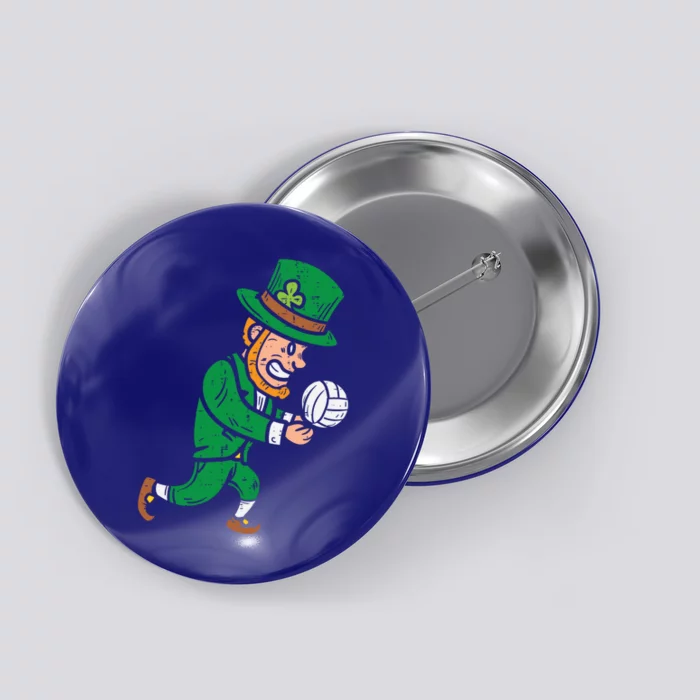 Leprechaun Volleyball Funny St Patricks Day Sport Lover Gift Funny Gift Button