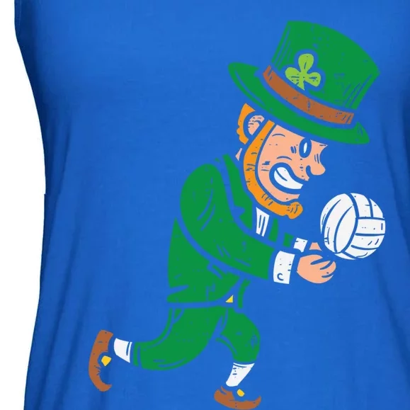 Leprechaun Volleyball Funny St Patricks Day Sport Lover Gift Funny Gift Ladies Essential Flowy Tank