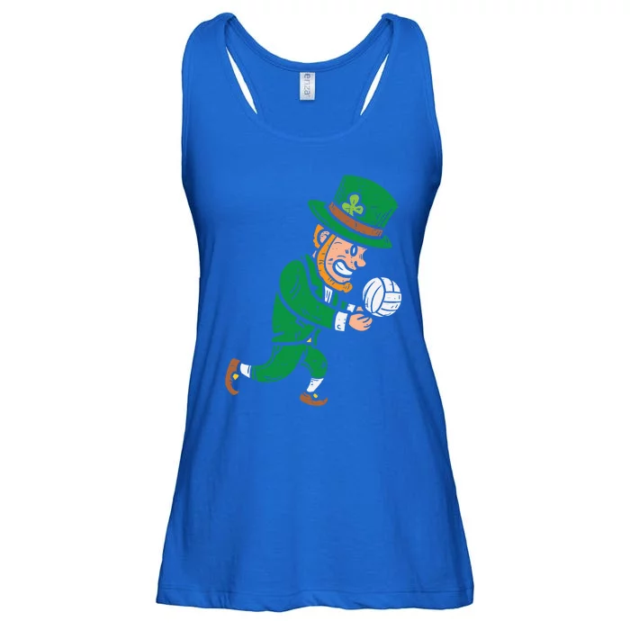 Leprechaun Volleyball Funny St Patricks Day Sport Lover Gift Funny Gift Ladies Essential Flowy Tank