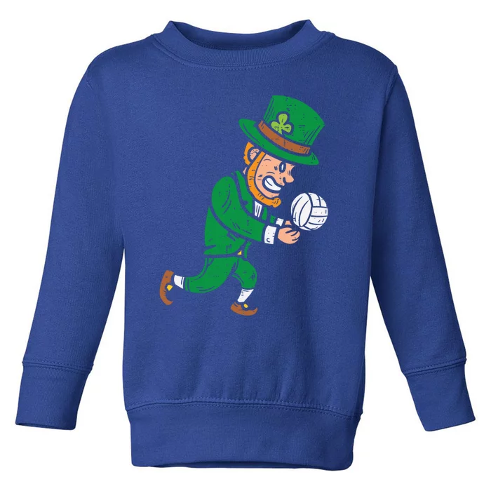 Leprechaun Volleyball Funny St Patricks Day Sport Lover Gift Funny Gift Toddler Sweatshirt