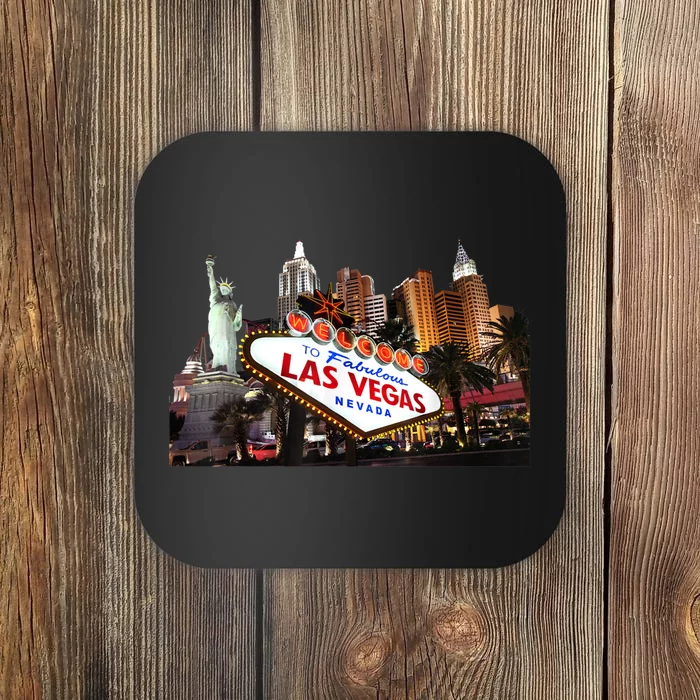 Las Vegas Famous Sign Strip Building Skyline Souvenir Coaster