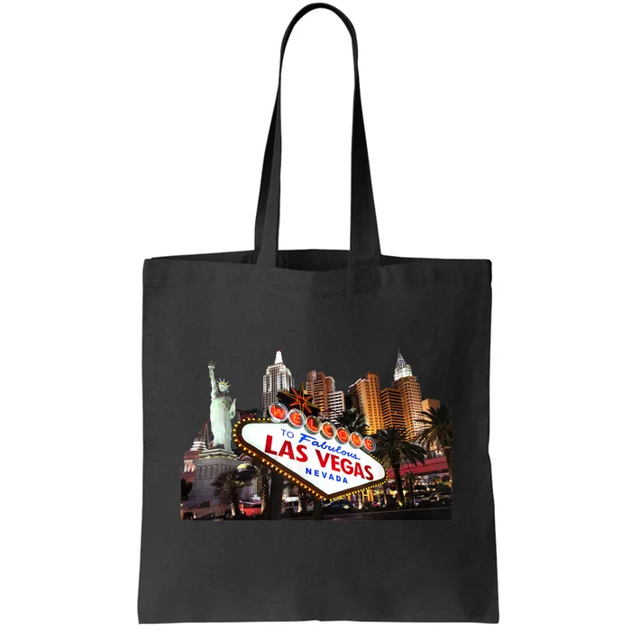 Las Vegas Famous Sign Strip Building Skyline Souvenir Tote Bag