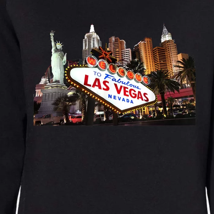 Las Vegas Famous Sign Strip Building Skyline Souvenir Womens California Wash Sweatshirt