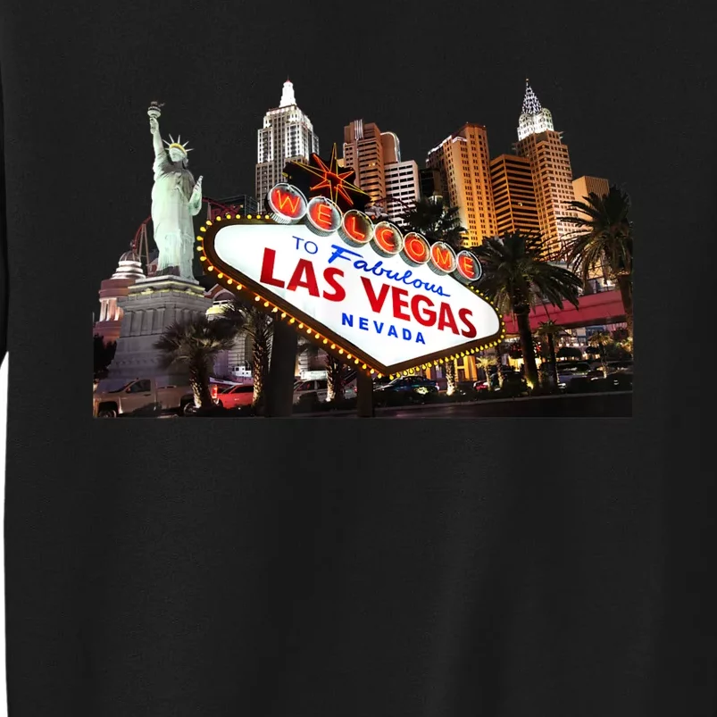 Las Vegas Famous Sign Strip Building Skyline Souvenir Tall Sweatshirt